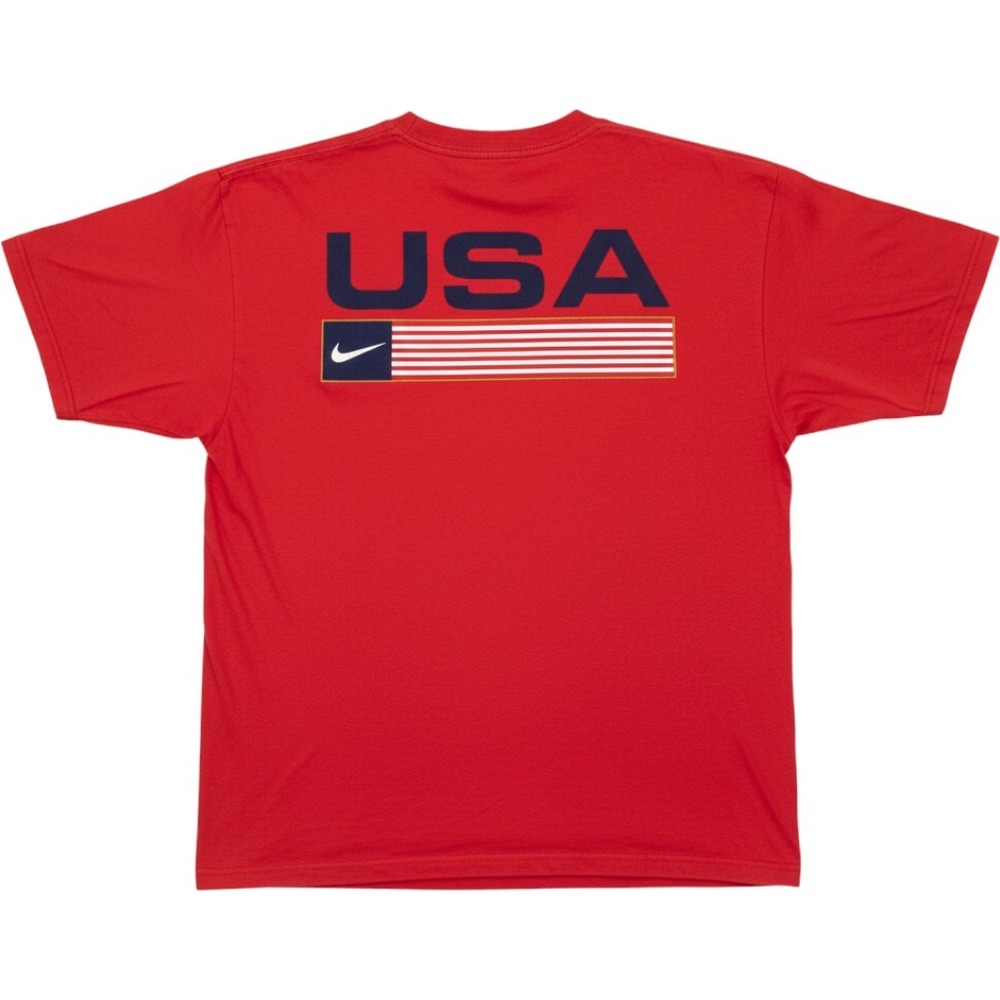 Vintage 90s Nike Team USA T-Shirt L Made In USA Red Embroidered Swoosh
Flag